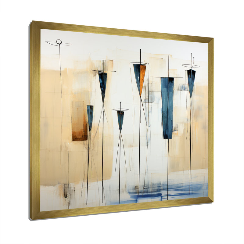 Décoration murale tribale africaine - Beige, H 36 po x l 36 po x P 1,5 po, Cadre doré simple