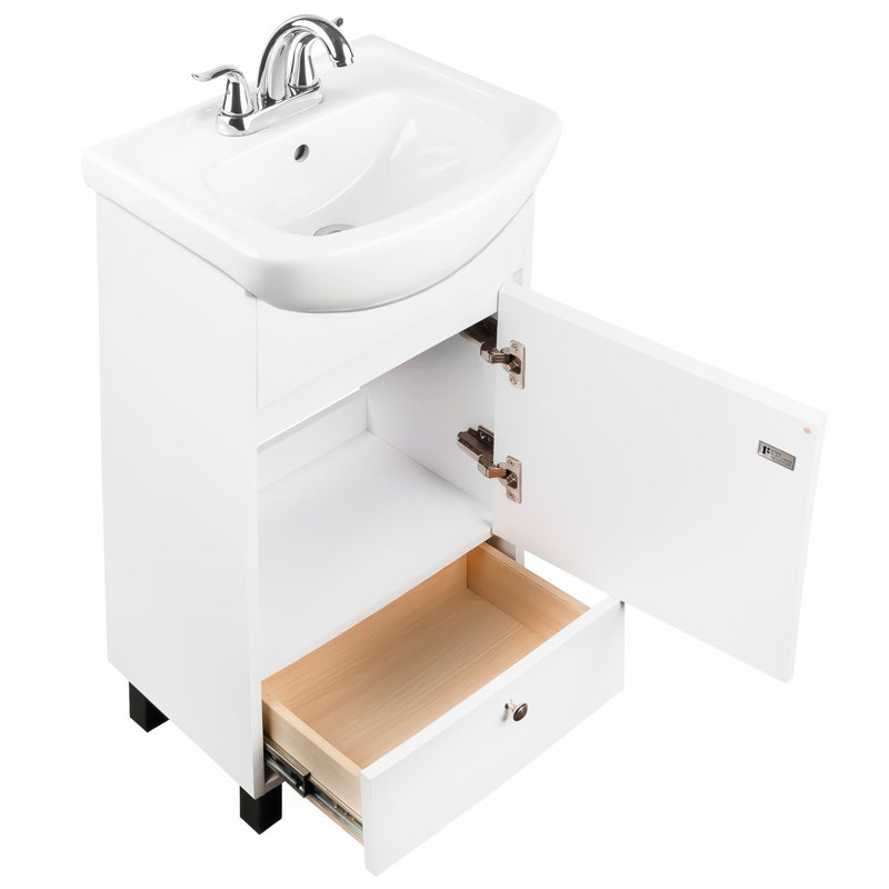 Ensemble de meuble-lavabo simple 18 po Melstone, Blanc satiné