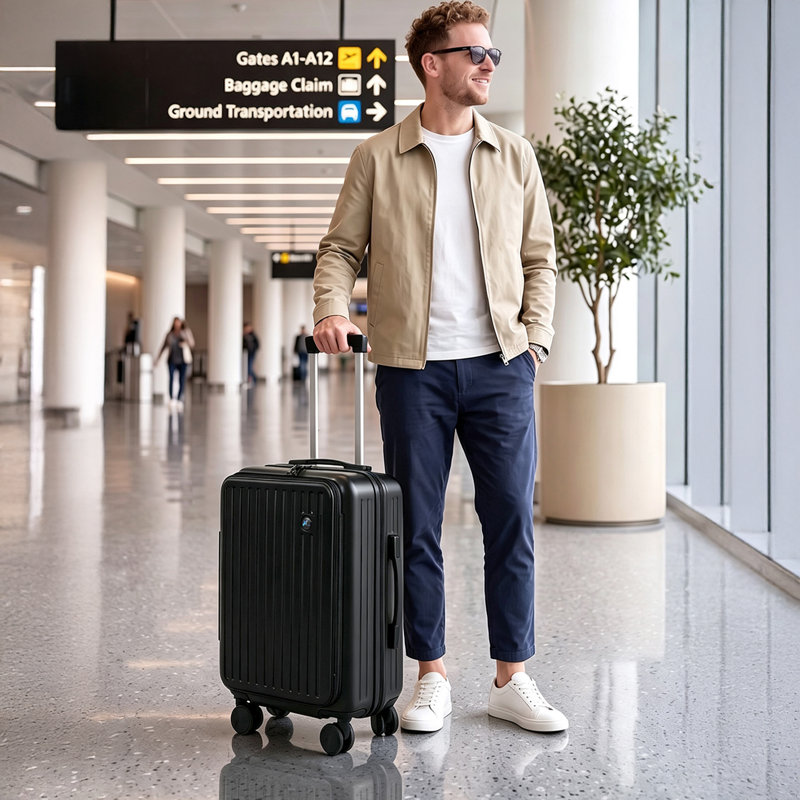 20-Inch Travel Suitcase with Combination Lock