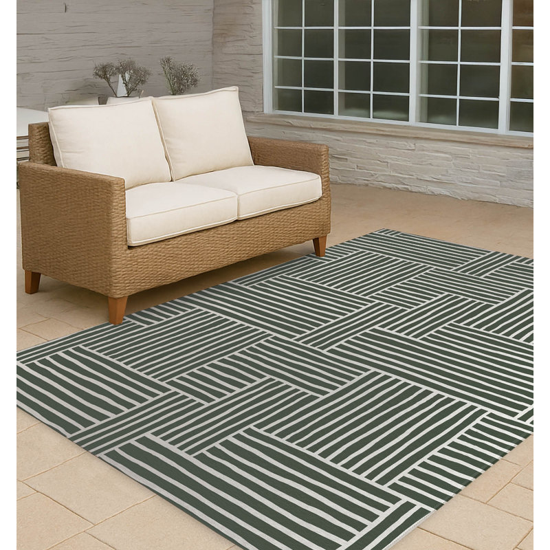 Tapis d'extérieur antidérapant Grid Puz, Rectangle 5 pi x 7 pi