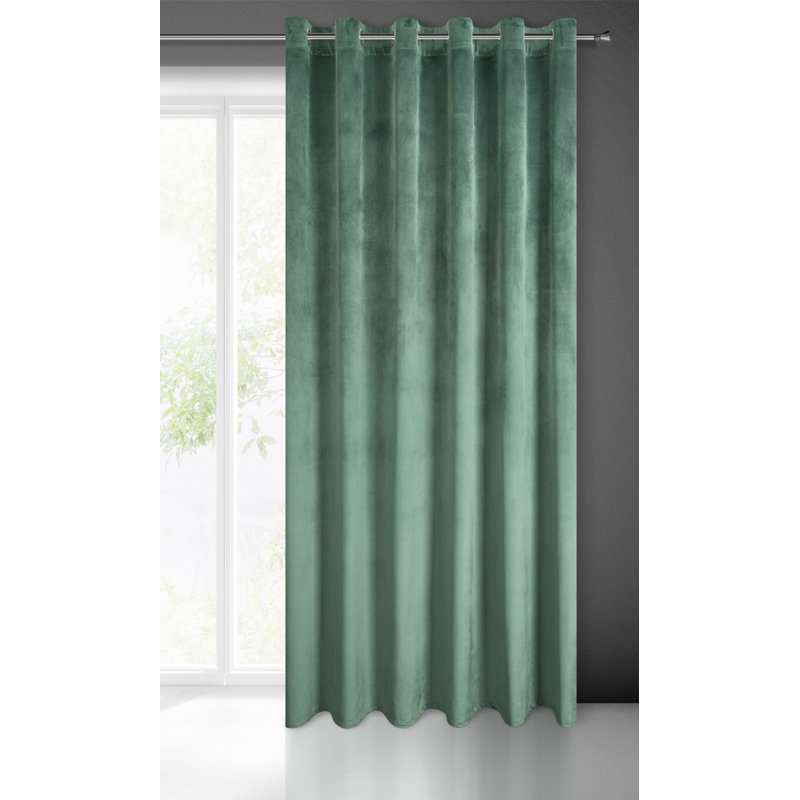 Aashdon Blackout Curtains Single Panel, Green, Width 215 x Drop 250 cm
