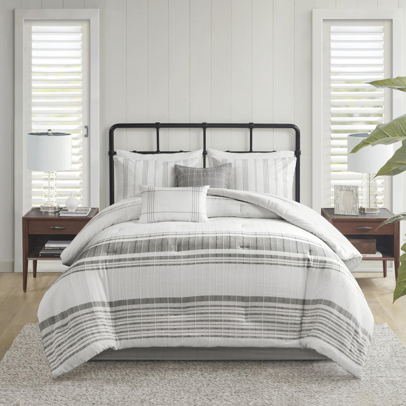 Ensemble d'édredon en coton jacquard 6 pièces, Édredon de très grande taille et 5 pièces suppl