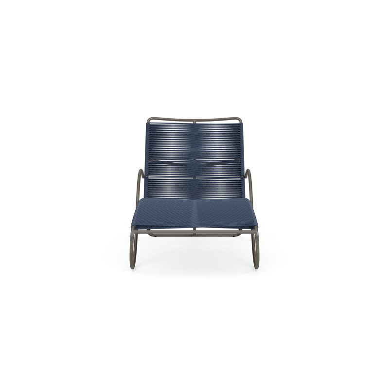 Walter Lamb Outdoor Chaise Lounge, Marine/Mica