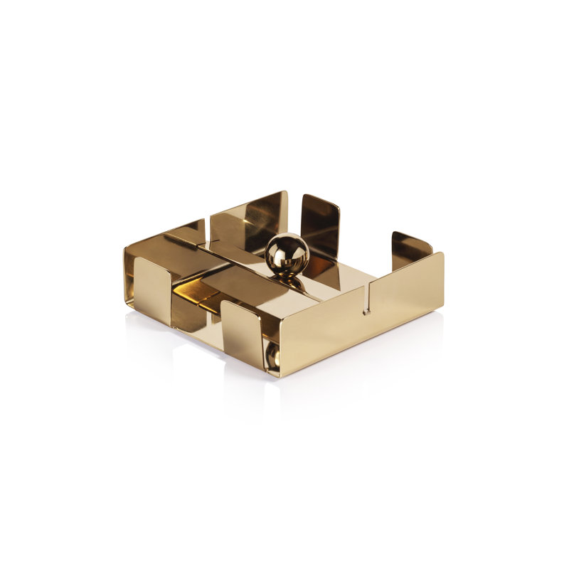 Porte-serviettes en acier Basso, Doré, H 1,75 po x l 5 po x P 5 po