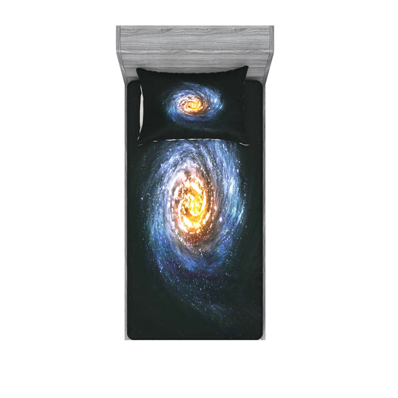 Ensemble de draps en stardusts et orbites en orbite nebula colorée
