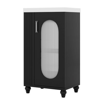 Meuble-lavabo de 20 po avec lavabo, tablette à deux niveaux, tablette réglable