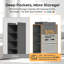 Grey Extra Deep Hanging Wardrobe Storage Organiser | 6 Tier Shelves & Large Mesh Pockets, Heavy Duty Durable Garment Storage Unit for Clothes & Hats, Single Pack, Perfect for Bedrooms & Student Dorms