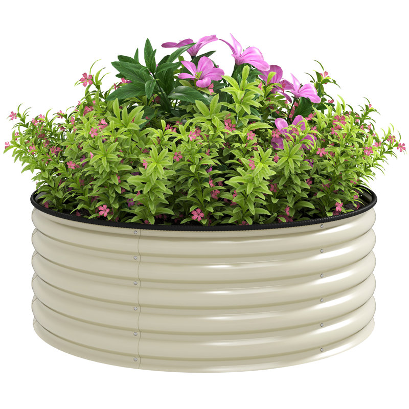 Metal Raised Garden Bed, Cream Whtie