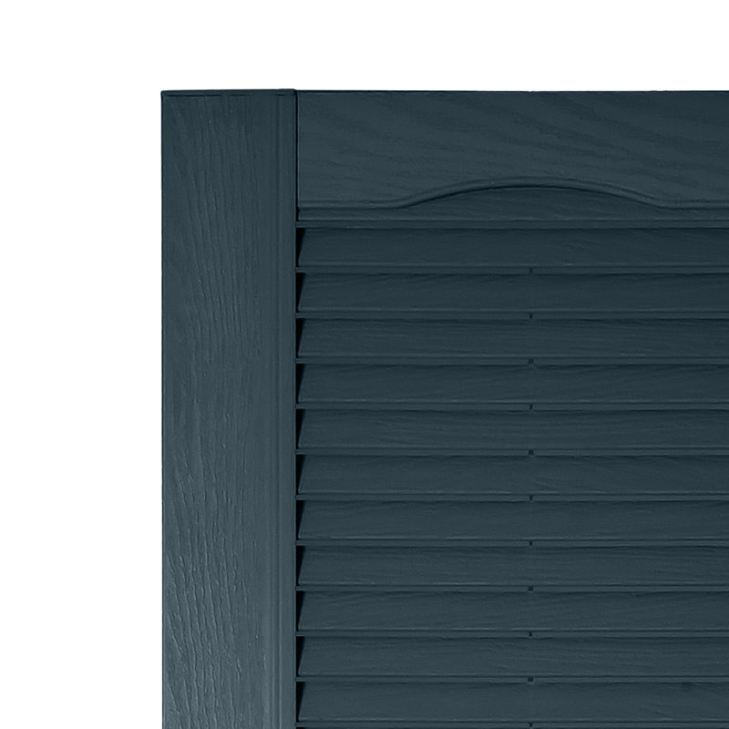 Custom Louvred Shutter with Cathedral Top, 16.25", 38", Bedford Blue