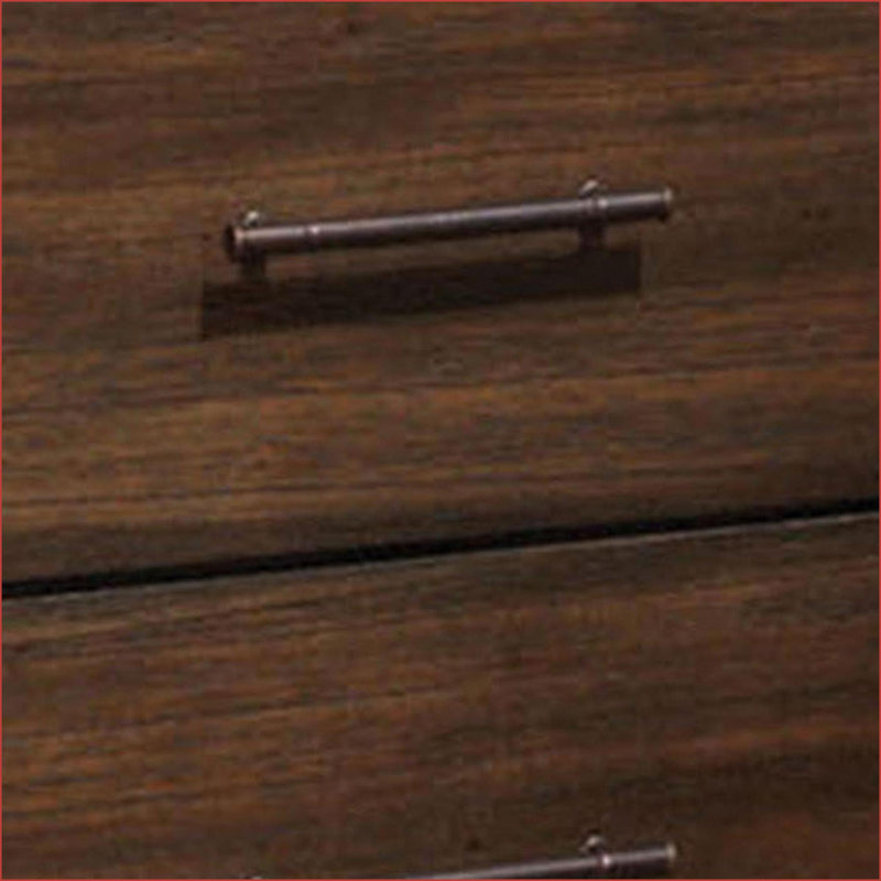 Table de chevet 2 tiroirs en chêne avec quincaillerie rétro