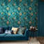 Floral Metallic Wallpaper Roll-908444293