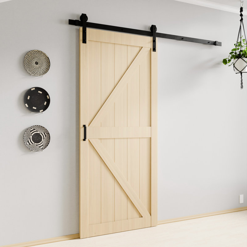 Tan 36" x 84" Sliding Barn Door with Hardware Kit