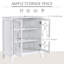 Buffet, armoire de rangement pour la cuisine, armoire d'appoint à double porte vitrée avec tablettes réglables-680885982