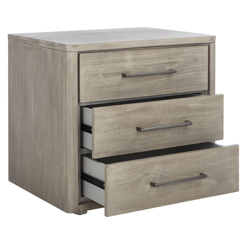 Table de chevet 3 tiroirs Atherton, Beige