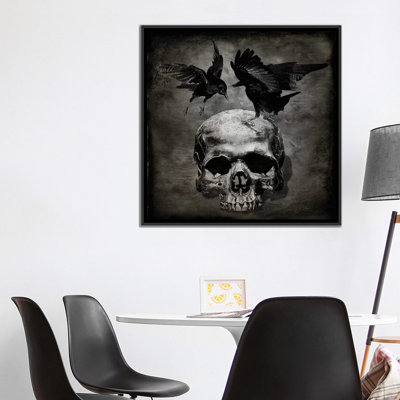 «Skull with Crows», impression sur toile