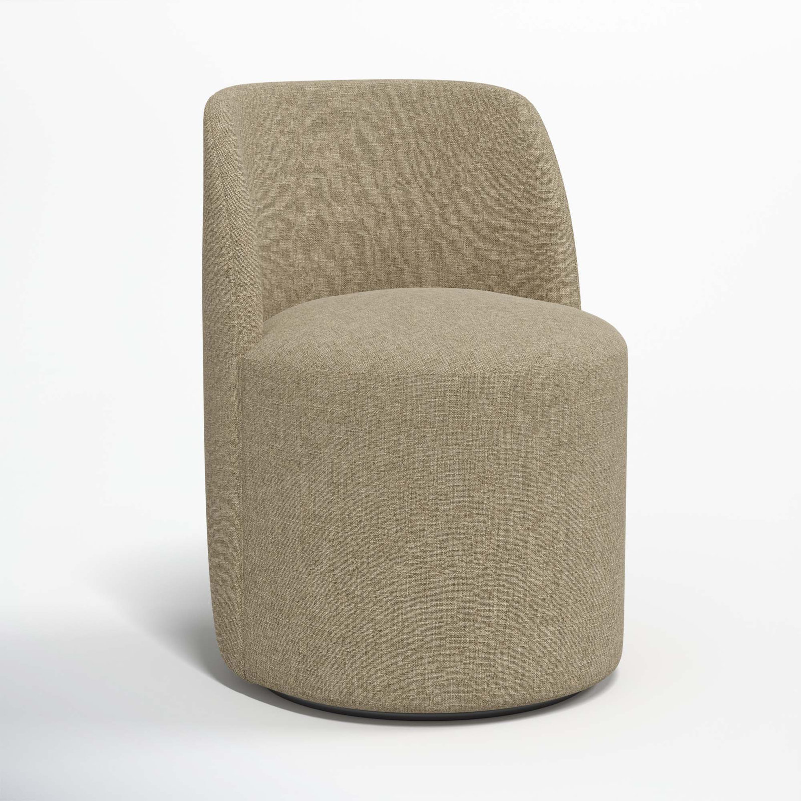 Begonia Swivel Dining Chair, Zuma Natural Textured Linen