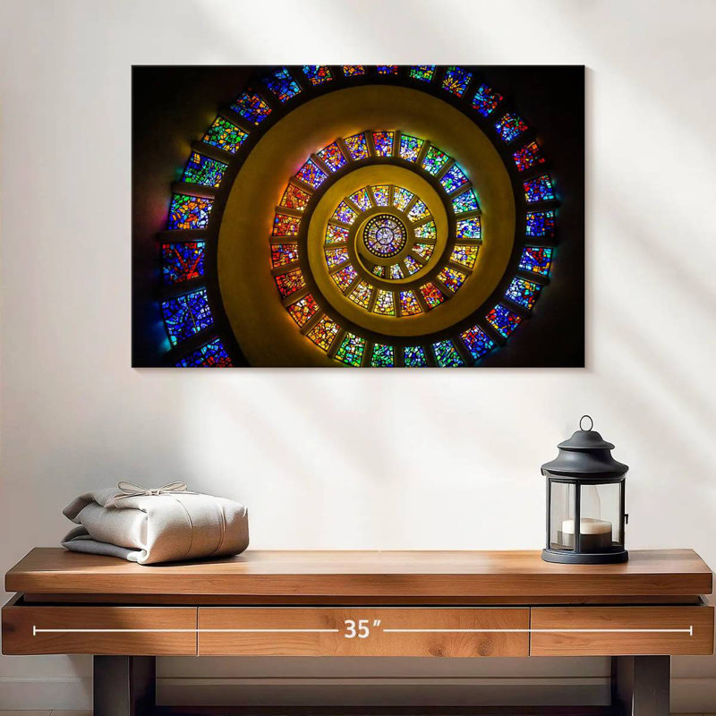 Plafonnier en verre coloré Lilie, H 20 po x l 30 po