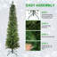 Arbre de Noël au crayon vert 6 pi - Arbre en PVC mince avec 358 pointes, conception compacte, support en métal stable, pour petits espaces et coins-2074423818