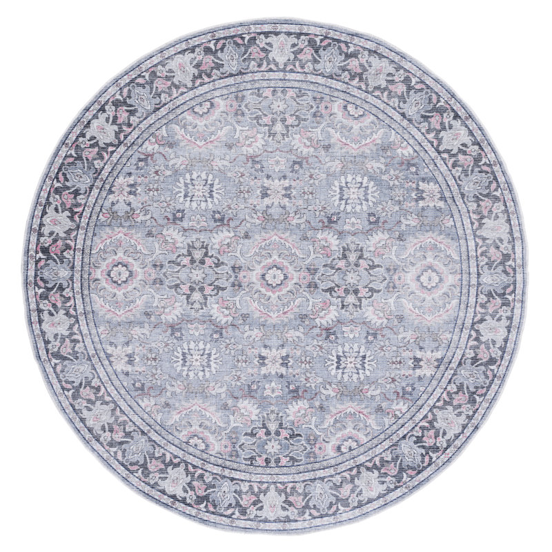 Serapi Performance Machine Washable Oriental Rug, Round 6'7"