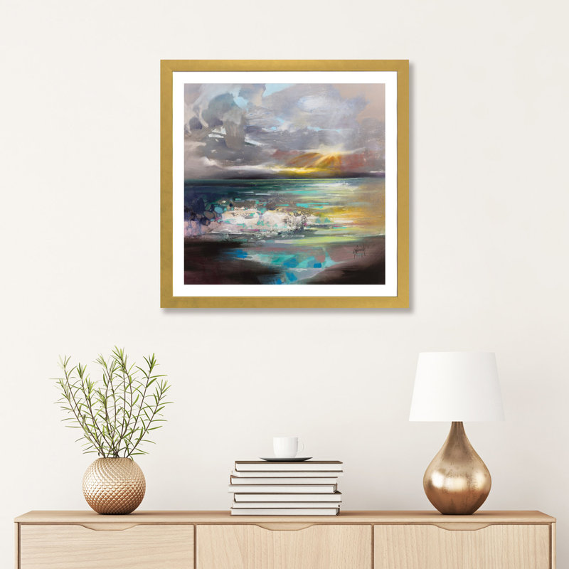 «Breaking» par Scott Naismith - reproduction d'art, Papier encadré doré, H 24 po x l 24 po x p 1 po