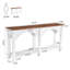 Console 63 po en bois massif pour vestibule, table de ferme à 2 niveaux avec tablettes de rangement pour le salon