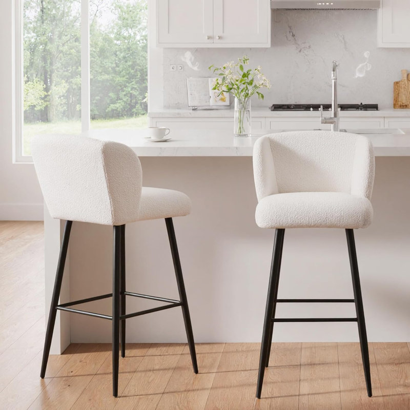 Tabouret de bar contemporain avec dossier Sherpa Boucle