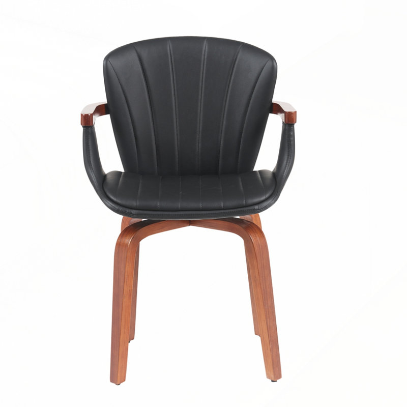 Ensemble de 2 chaises de salle à manger Bentwood, Noir/noyer