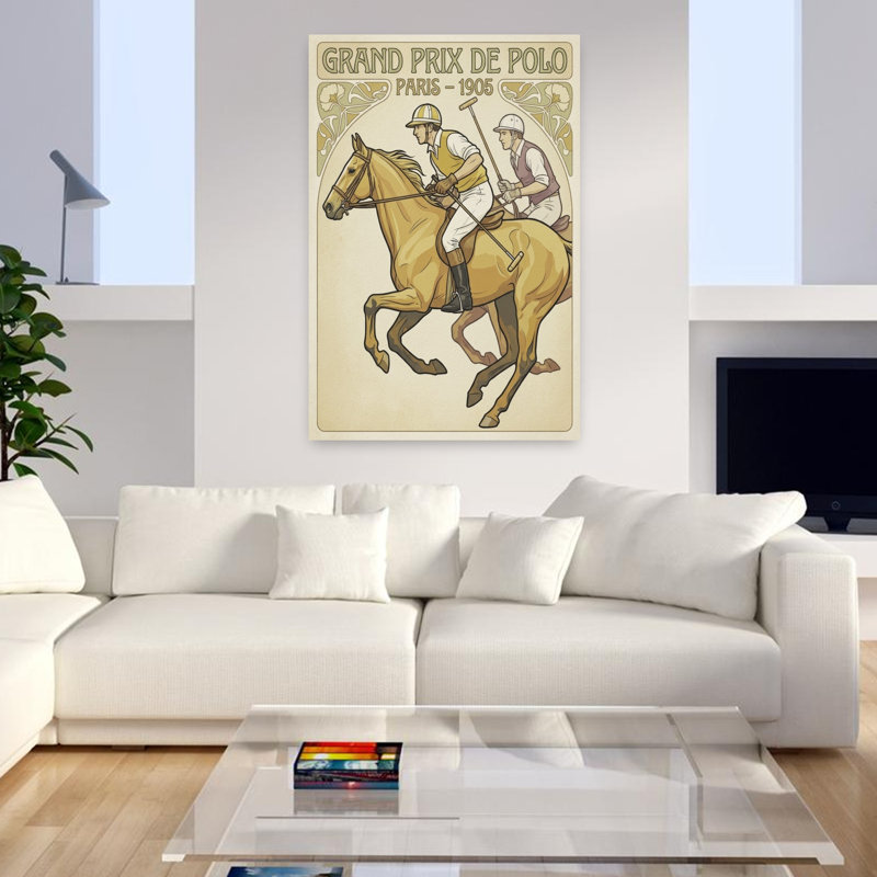 «Paris 1905 Polo Match Classic Elegant Retro Horse», art mural