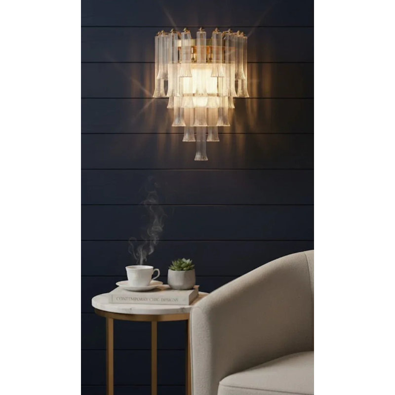 Applique murale en verre 22 po Celesta Flute