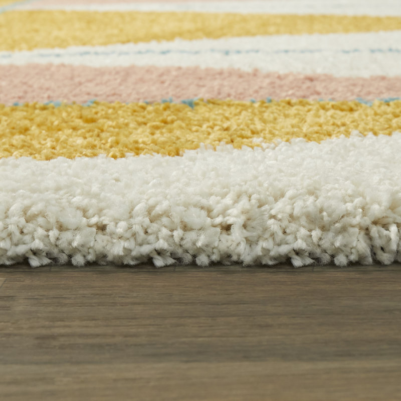 Tapis géométrique blanc cassé Bonifay, Carré 6 pi 7 po