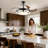 42" Black Modern Retractable Ceiling Fan with Light, Dimmable Remote Fandelier