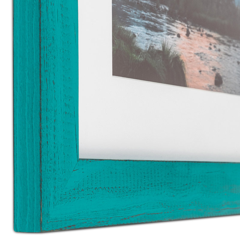 Cadre photo à finition usée Boggs, 4 po x 6 po, Turquoise