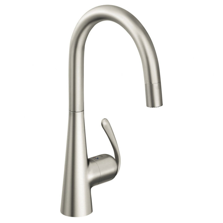 GROHE 32226SD0 Ladylux3 SilkMove® Pull Out Touch Single Handle Kitchen Faucet