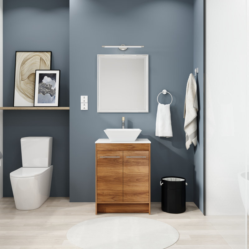 Aoise 23.6'' Single Bathroom Vanity with Ceramic Top