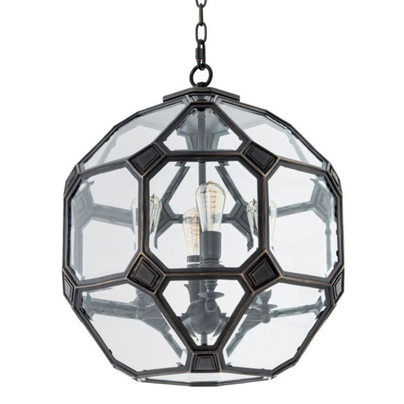 CDJ Lantern Olympia bronze highlight finish, 28.35" H x 23.62" W x 23.62" D, 4