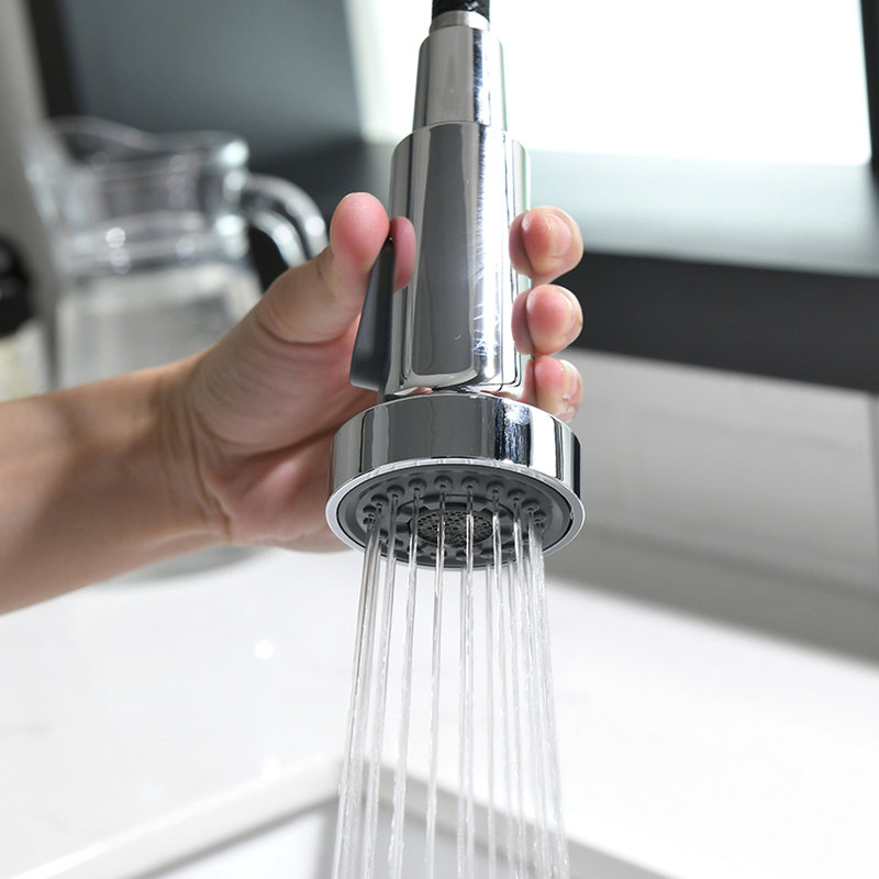 Contemporary Kitchen Faucet With Pull Down , Single Handle, High Arc, Stable Water Flow, Corrosion Commercial Hole Finish, Modern Classic Spring - Down, Multifunctional,