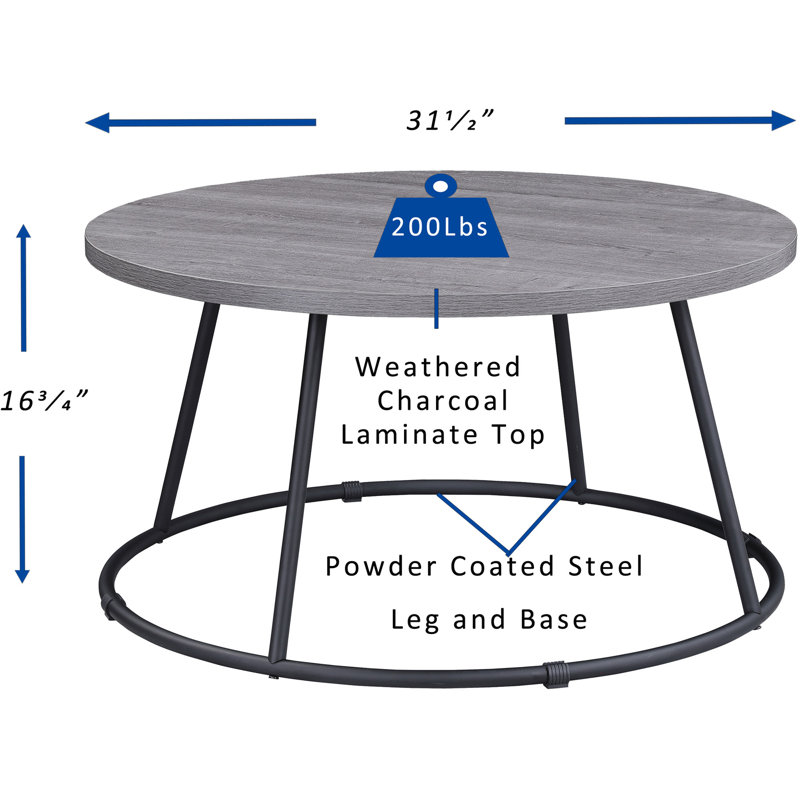 Table basse, Gris anthracite patiné