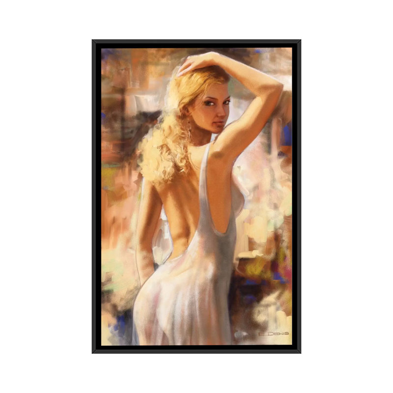 «Seduction I», reproduction sur toile, H 26 po x l 18 po x P 1,5 po, Toile encadrée noire, Pas de tapis