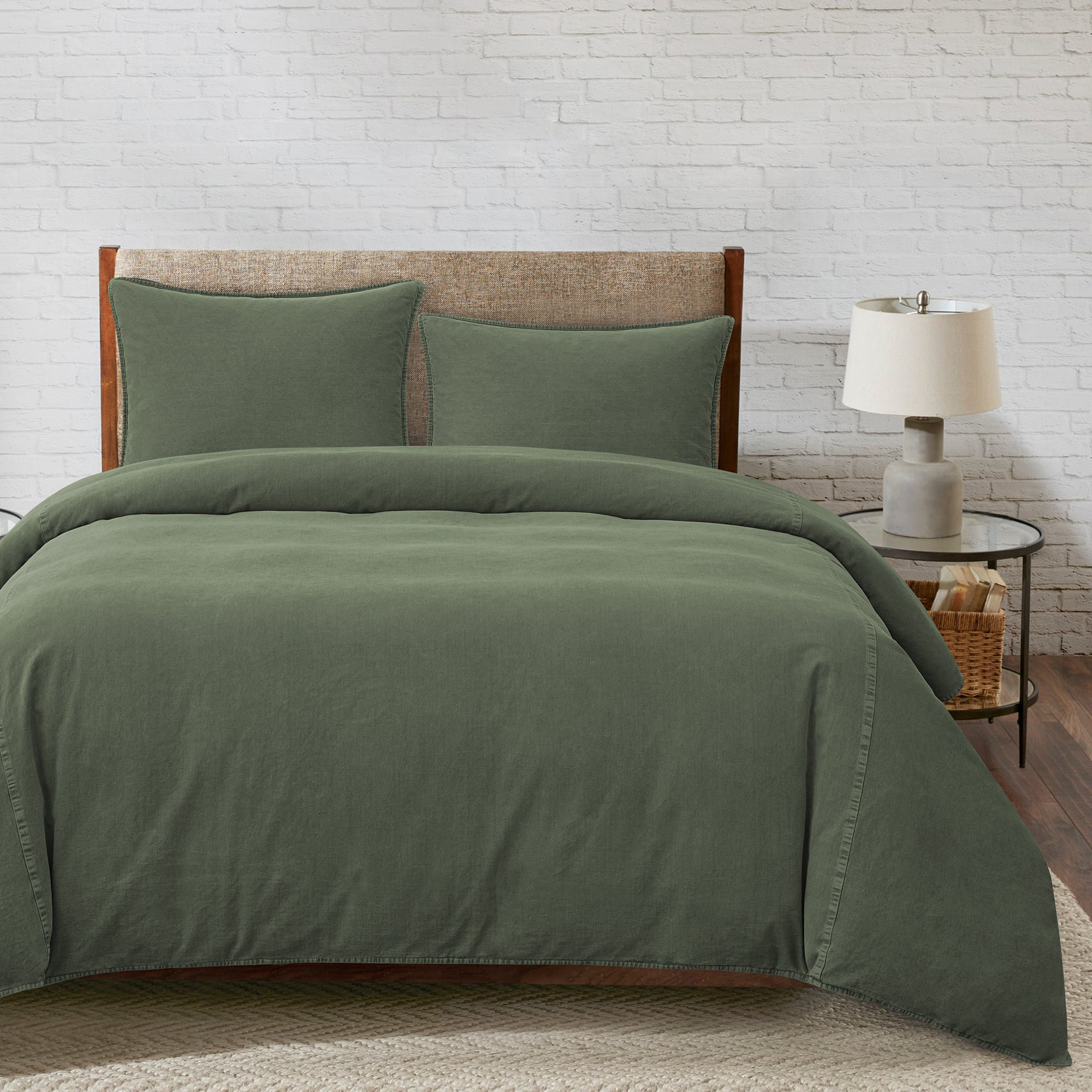 Stonewashed Cotton Canvas Stonewashed Cotton Canvas Solid Color Classic Chic Casual Duvet Cover Set, Duffle Bag