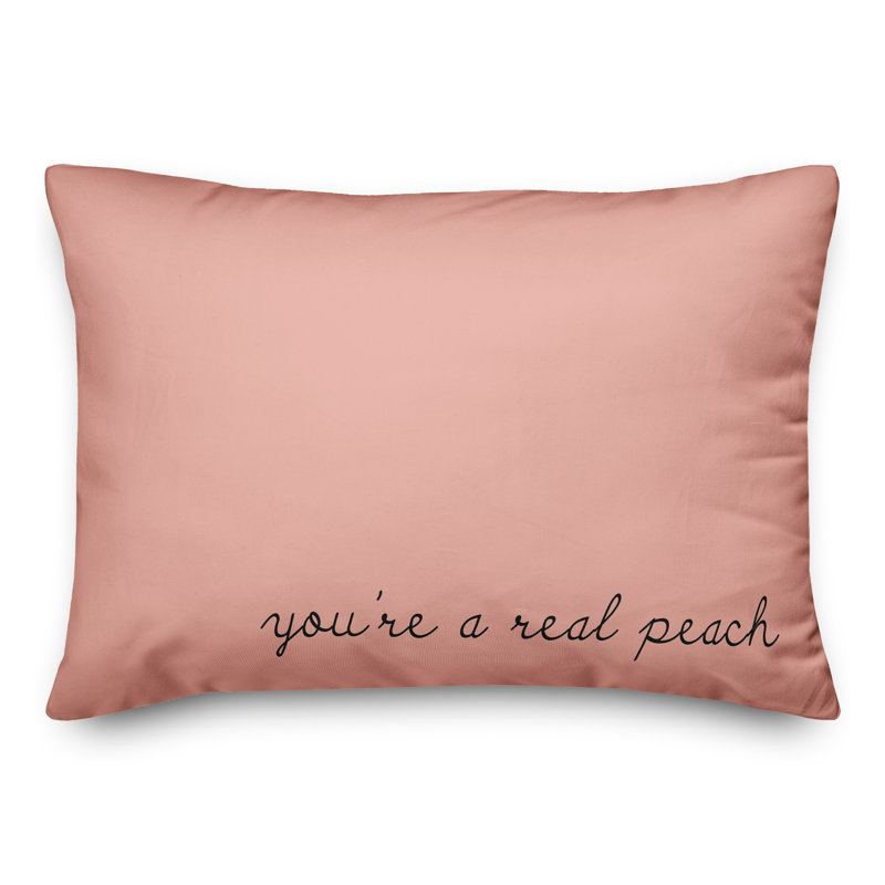 Youre A Peach Script Black Plain Pillow Throw Pillow