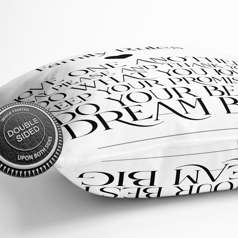 Family Rules V2 Typography Scatter Cushion, 40cm H x 40cm W x 15cm D
