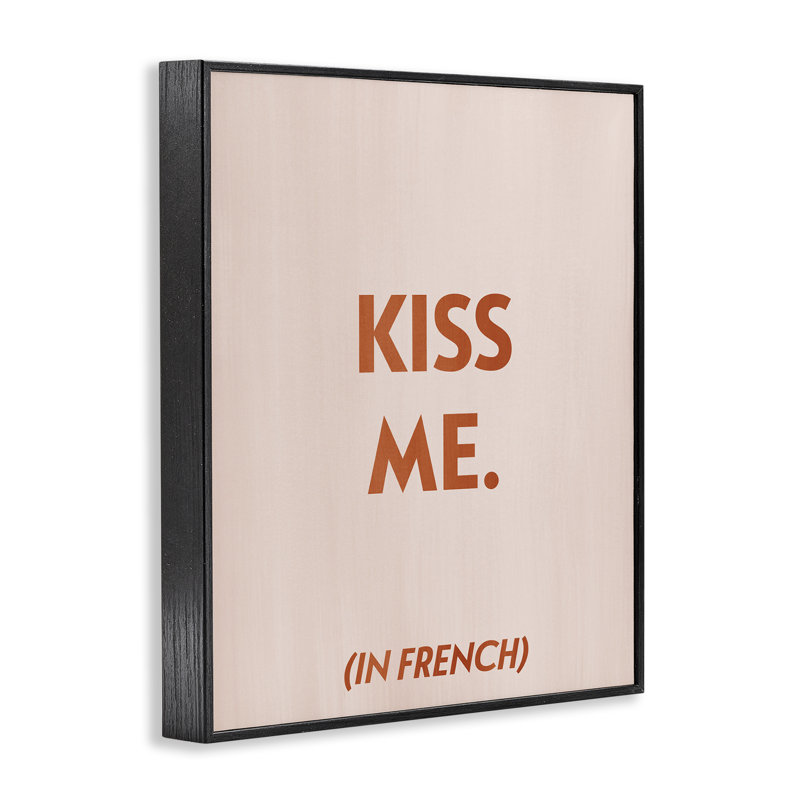 «Kiss Me In French» par Grace Popp, Giclée encadrée noir minuit, H 14 po x l 11 po
