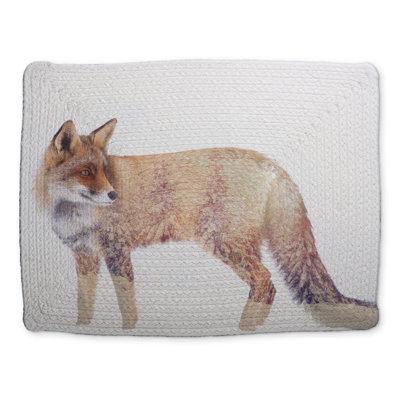 Forest and Fox Gray Animals Placemat | Braided Polyester Decor