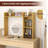 Desk Bookshelf Desktop Storage Shelf For Monitors Up To 27" With Anti-tip Kits Beige