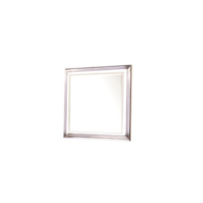 Miroir - cadre éclairé à DEL avec garniture métallique et surface de vision généreuse pour une décoration de chambre sophistiquée et fonctionnelle (comprend seulement un miroir)