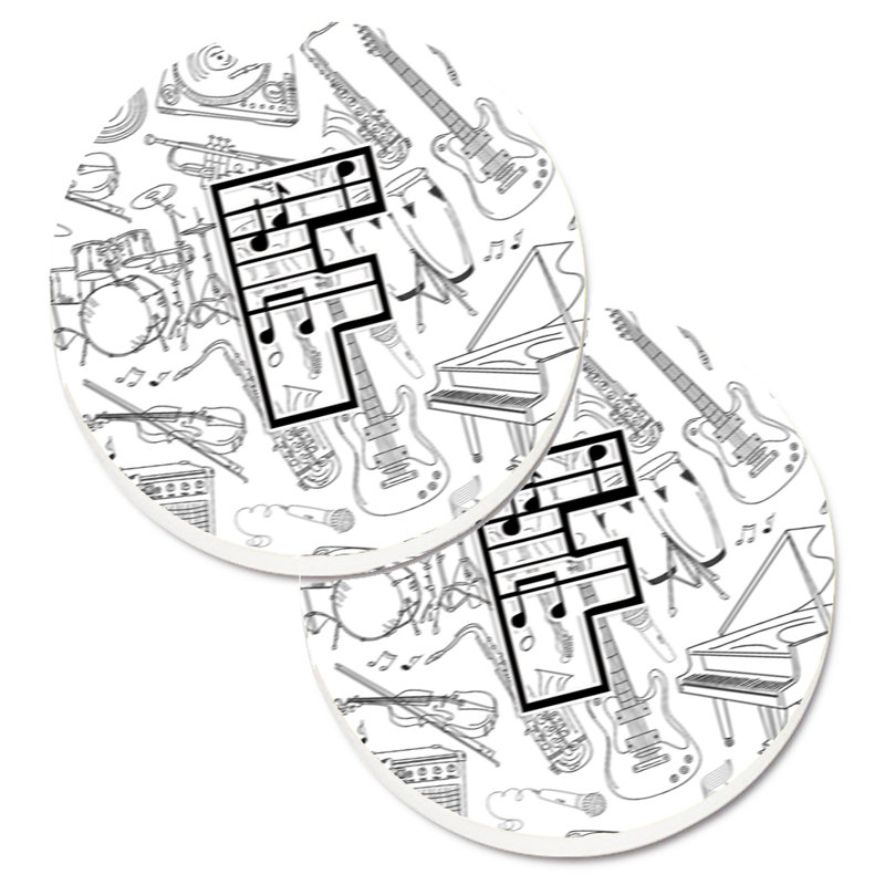Sous-verre musical letter note, F
