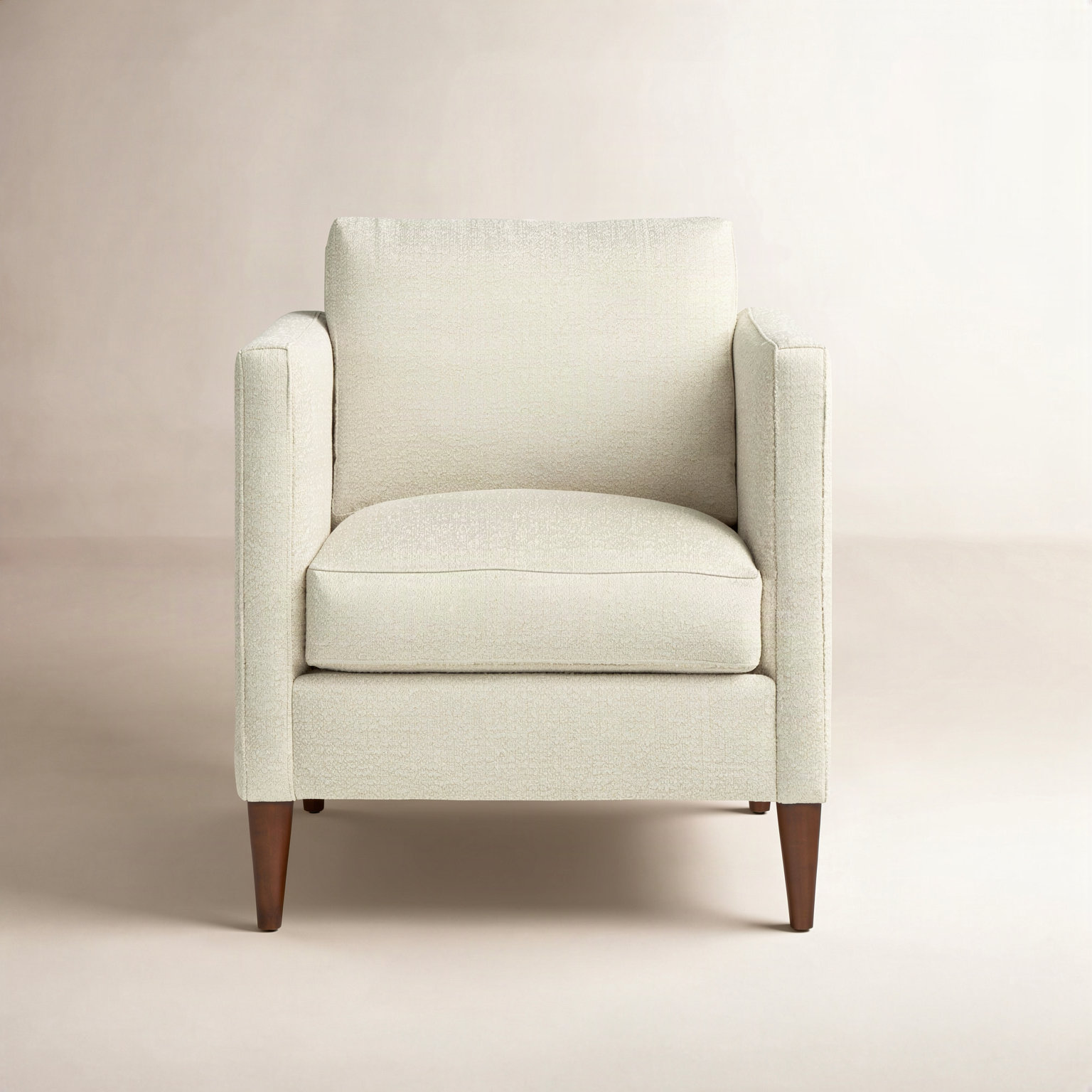 Clifford Upholstered Armchair, Davis Pearl Performance Bouclé