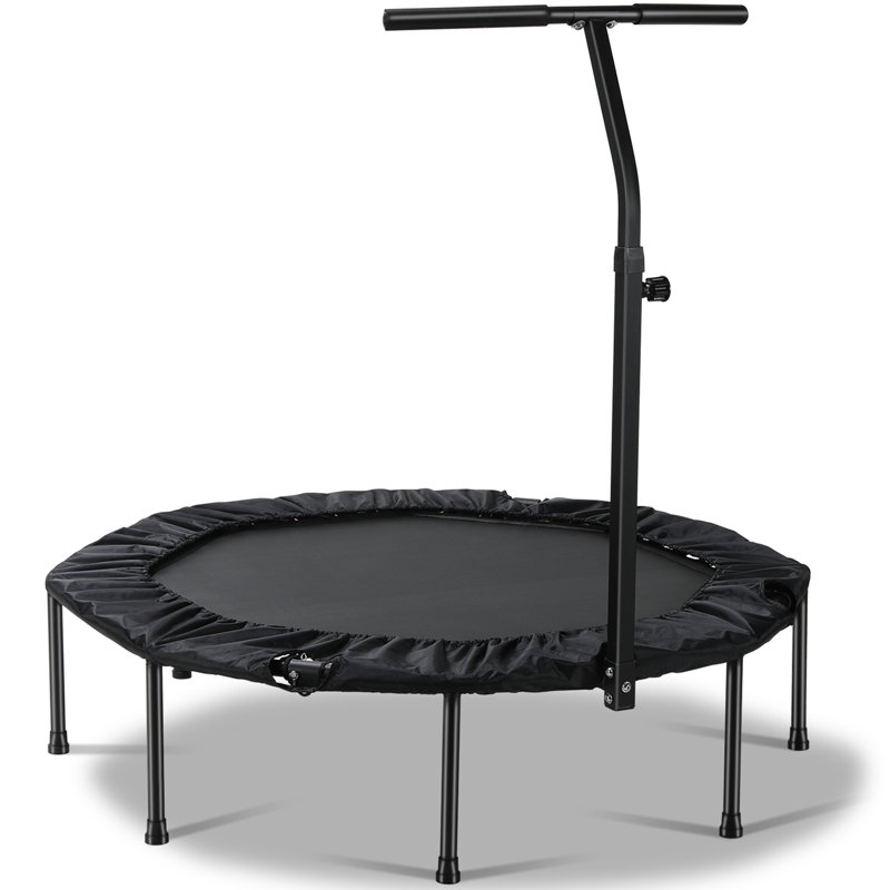 Pirecart 50" Foldable Trampoline with Adjustable Handle Bar, Max Load 330lbs