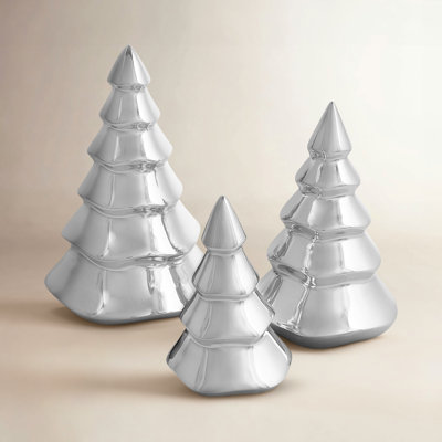 Nambe Mini Christmas Tree Set of 3
