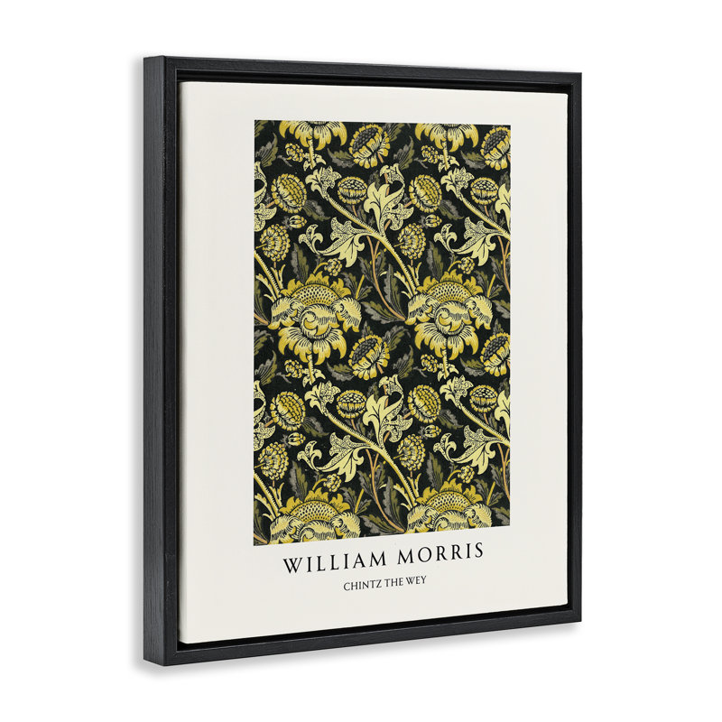 Cadre flottant William Wey Chintz, design par Vintage Hustle, Cadre flottant noir de jais, H 21 po x l 17 po